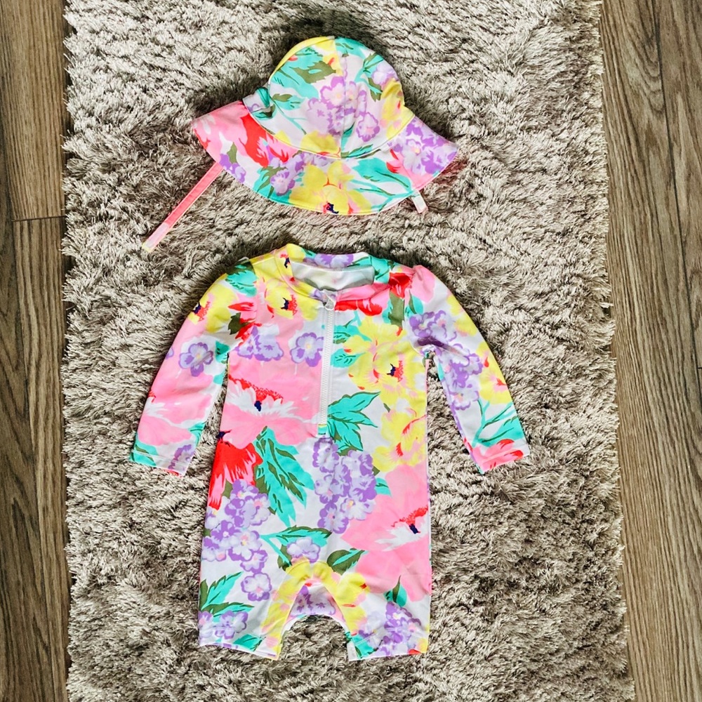 Baby Gap swimsuit and hat